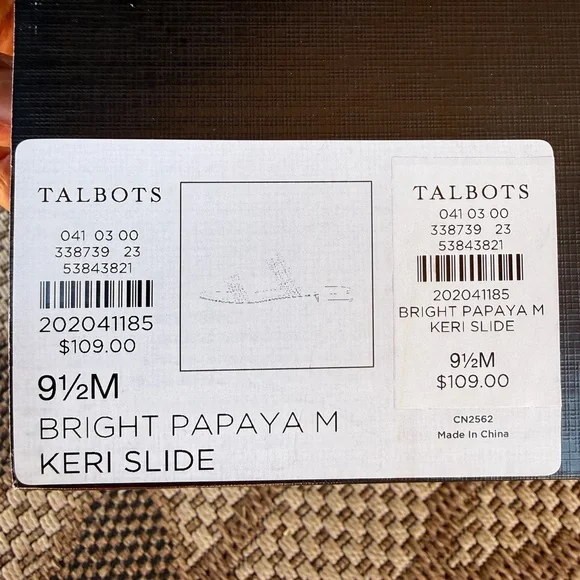 Talbots Keri Slide Sandals Bright Papaya Multicolor Braided Women’s 9.5 - Picture 4 of 4